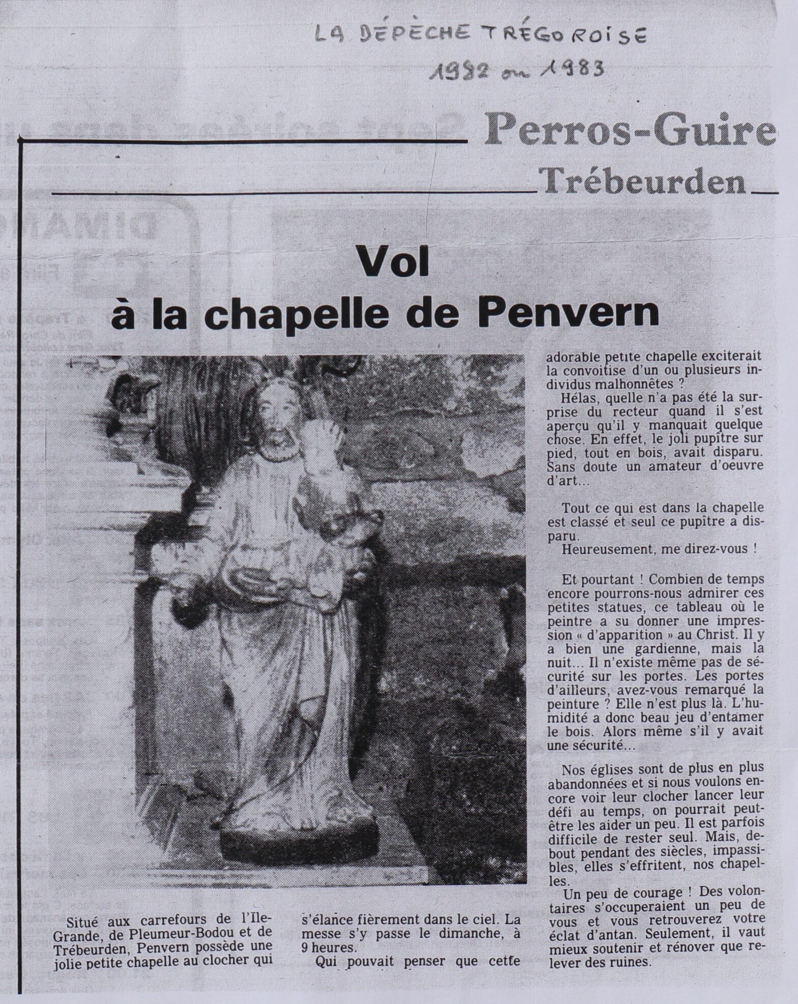 Vol à la Chapelle en 1982