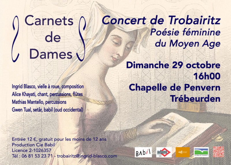 Concert de l’ensemble Trobairitz le 29/10/2023